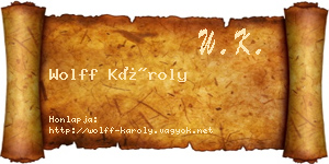 Wolff Károly névjegykártya