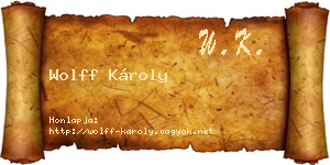 Wolff Károly névjegykártya