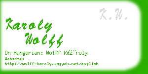 karoly wolff business card